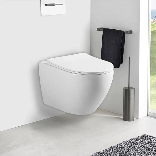 Унитаз подвесной Vincea Esse VT1-211 безободковый, цвет белый, ультратонкое soft-close сиденье Унитаз подвесной Vincea Esse VT1-211 безободковый, цвет белый, ультратонкое soft-close сиденье