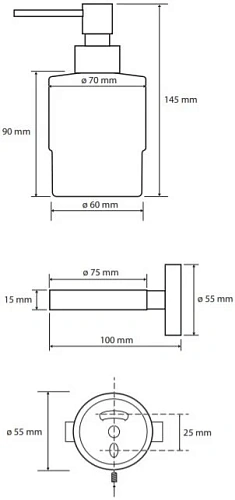 Дозатор жидкого мыла Bemeta DARK 104109100 Дозатор жидкого мыла Bemeta DARK 104109100