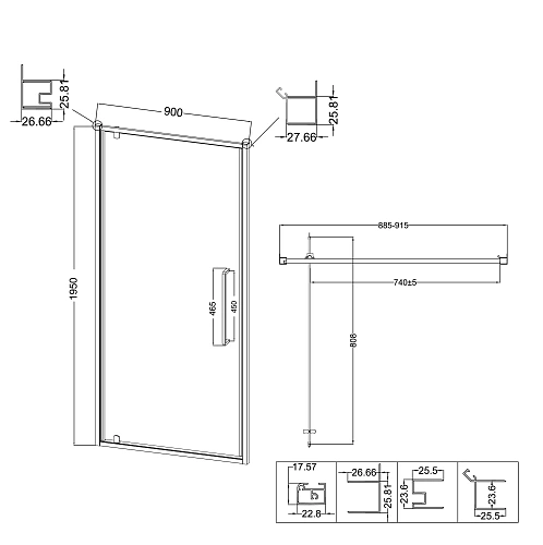 Душевая дверь Niagara Nova NG-35-9AGR (90х195) распашная, графит, стекло прозрачное Душевая дверь Niagara Nova NG-35-9AGR (90х195) распашная, графит, стекло прозрачное