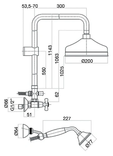 Душевая система Webert Armony AM760405060, медь Душевая система Webert Armony AM760405060, медь