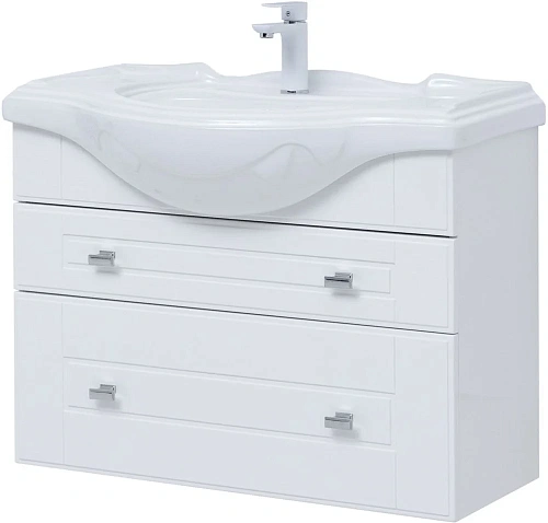 Тумба под раковину Aquanet Рондо 85 белый глянец 00304289 Тумба под раковину Aquanet Рондо 85 белый глянец 00304289