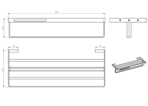 Полка Boheme Q 10947-SGM черный Полка Boheme Q 10947-SGM черный