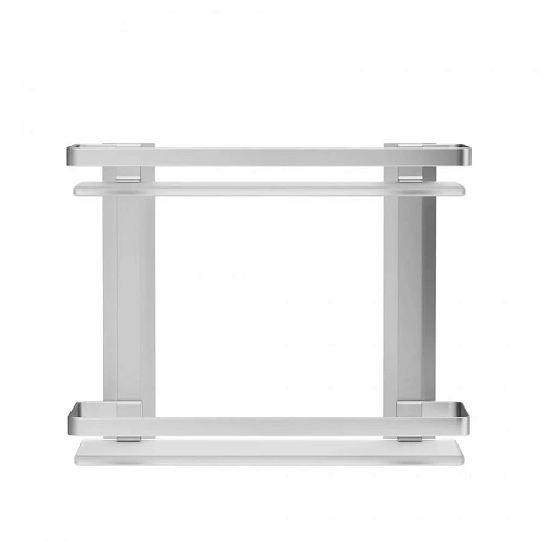 Полка AM.PM Sense L A7455200 двухуровневая, стеклянная, алюминий Полка AM.PM Sense L A7455200 двухуровневая, стеклянная, алюминий