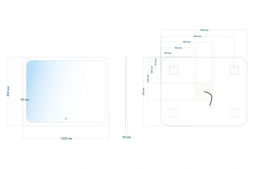 Зеркало ABBER See AG6109SL-1.0 с подсветкой, сенсор, диммер Зеркало ABBER See AG6109SL-1.0 с подсветкой, сенсор, диммер