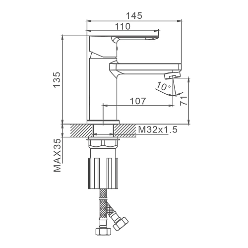 Смеситель для раковины Splenka S06.10.09, графит Смеситель для раковины Splenka S06.10.09, графит