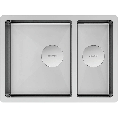 Кухонная мойка Paulmark NEXT 58/2S UNI, PM225844-BS, брашированная нерж.сталь, 580х440мм Кухонная мойка Paulmark NEXT 58/2S UNI, PM225844-BS, брашированная нерж.сталь, 580х440мм