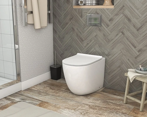 Унитаз приставной GROSSMAN GR-PR4411S 570x360x410 белый безободковый с тонкой крышкой Унитаз приставной GROSSMAN GR-PR4411S 570x360x410 белый безободковый с тонкой крышкой