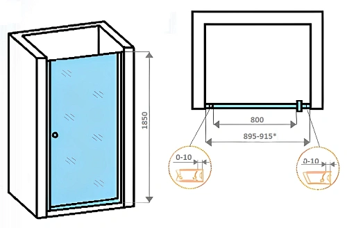 Душевая дверь Parly DE90 Душевая дверь Parly DE90