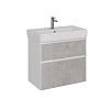 Тумба под раковину Lemark COMBI 80 см подвесная/напольная, бетон/белый LM03C80T-Beton