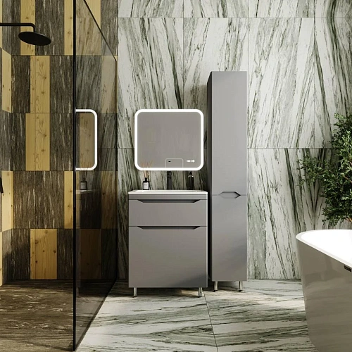 Тумба под раковину Style Line Марелла 60 Люкс антискрейтч серый, PLUS напольная СС-00002397 Тумба под раковину Style Line Марелла 60 Люкс антискрейтч серый, PLUS напольная СС-00002397