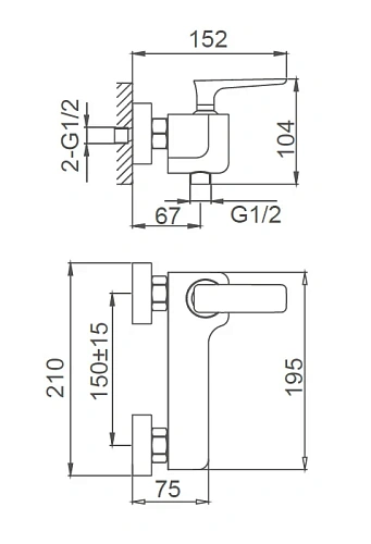 Смеситель для душа Wonzon & Woghand Shark, хром (WW-484101-CR) Смеситель для душа Wonzon & Woghand Shark, хром (WW-484101-CR)