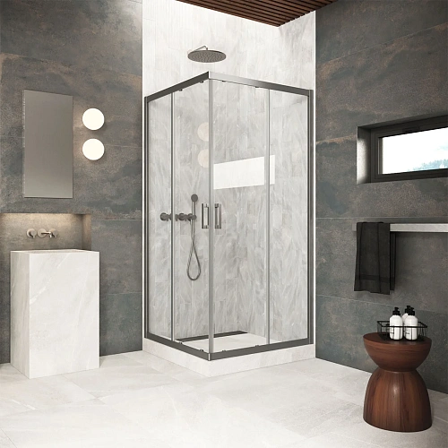 Душевой уголок Vegas-glass ZA Protec 70 11 01 700x700 мм, профиль оружейная сталь, стекло прозрачное Душевой уголок Vegas-glass ZA Protec 70 11 01 700x700 мм, профиль оружейная сталь, стекло прозрачное