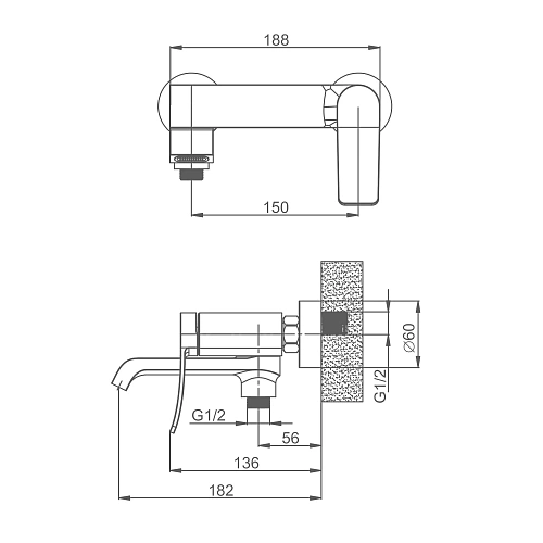 Смеситель для ванны Splenka S31.30, хром Смеситель для ванны Splenka S31.30, хром