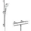 Картинка анонса товара «душевой гарнитур hansgrohe crometta vario/ecostat 1001 cl combi 27812400 0.65 м, белый/хром»