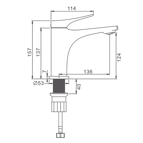 Смеситель для раковины Splenka S54.10 монолитный, хром Смеситель для раковины Splenka S54.10 монолитный, хром
