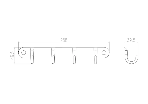 Крючок Wonzon & Woghand хром (WW-9384-4) Крючок Wonzon & Woghand хром (WW-9384-4)