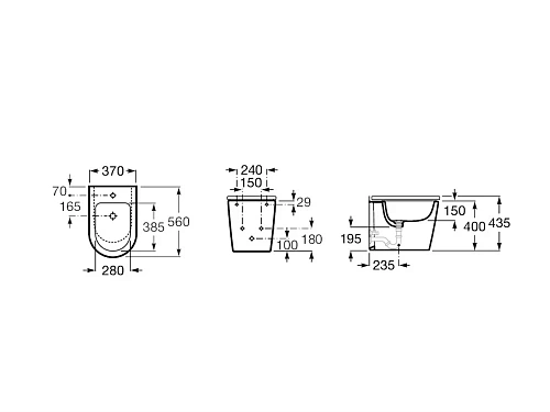 Биде напольное Roca Inspira round BTW белый матовый 357527620 Биде напольное Roca Inspira round BTW белый матовый 357527620