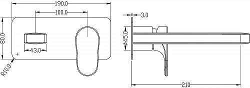Смеситель для раковины Boheme Spectre черный 455-B встроенный Смеситель для раковины Boheme Spectre черный 455-B встроенный