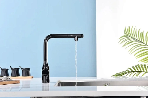 Смеситель для кухни Paulmark Viper глянцевый черный Vi213105-GB Смеситель для кухни Paulmark Viper глянцевый черный Vi213105-GB