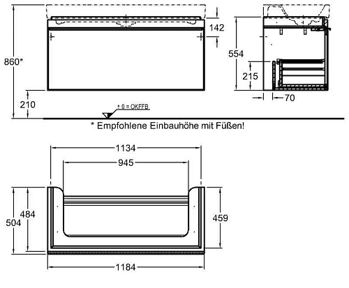 Тумба под раковину Geberit Citterio 500.566.JJ.1 118,4 см Тумба под раковину Geberit Citterio 500.566.JJ.1 118,4 см