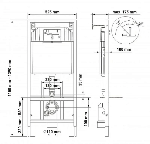 Комплект унитаза BERGES EGO Rimless с инсталляцией NOVUM525, кнопкой F5 черной Soft Touch сидение дю 047255 Комплект унитаза BERGES EGO Rimless с инсталляцией NOVUM525, кнопкой F5 черной Soft Touch сидение дю 047255