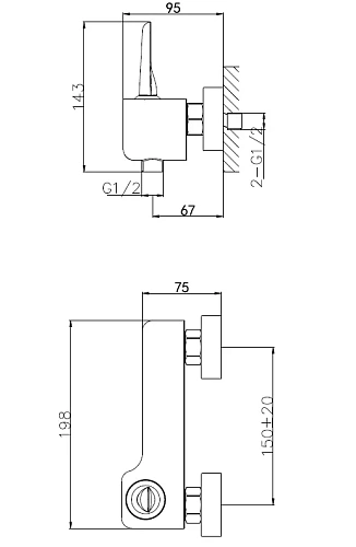 Смеситель для душа Wonzon & Woghand Shark, хром (WW-48B4101-CR) Смеситель для душа Wonzon & Woghand Shark, хром (WW-48B4101-CR)