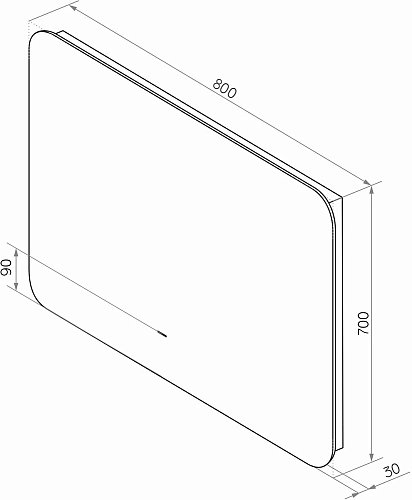 Зеркало DIWO Кострома 80 с подсветкой, прямоугольное, инфракрасное управление 543506 Зеркало DIWO Кострома 80 с подсветкой, прямоугольное, инфракрасное управление 543506