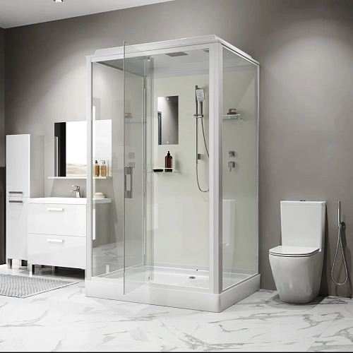 Душевая кабина Niagara Standart ST120/90/15Q (120х90х215) прямоугольник, поддон 15см, распашная, проф.белый Душевая кабина Niagara Standart ST120/90/15Q (120х90х215) прямоугольник, поддон 15см, распашная, проф.белый