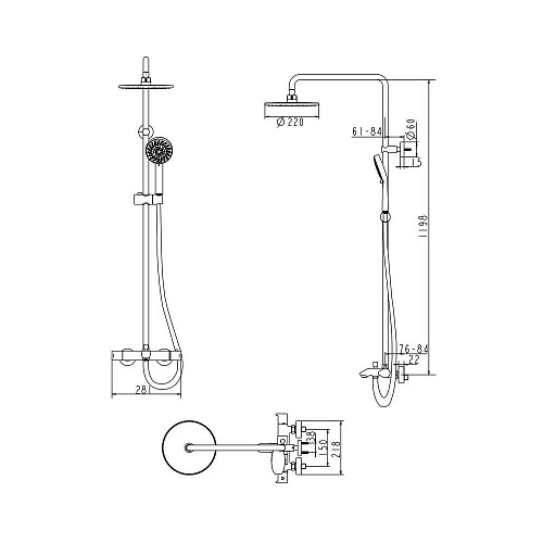Душевая система Bravat Waterfall F639114C-A-RUS Душевая система Bravat Waterfall F639114C-A-RUS