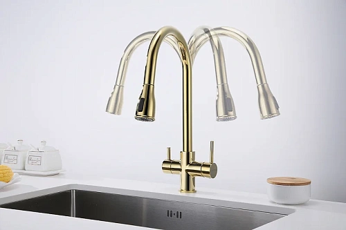 Смеситель для кухни Paulmark Lange золото La214212-G Смеситель для кухни Paulmark Lange золото La214212-G
