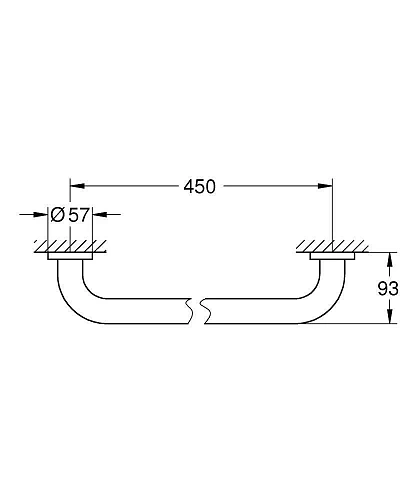 Поручень GROHE Essentials 450 мм, хром (40793001) Поручень GROHE Essentials 450 мм, хром (40793001)