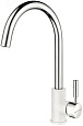 Смеситель для кухни Paulmark Holstein белый-хром, Ho212063-WHCR Смеситель для кухни Paulmark Holstein белый-хром, Ho212063-WHCR