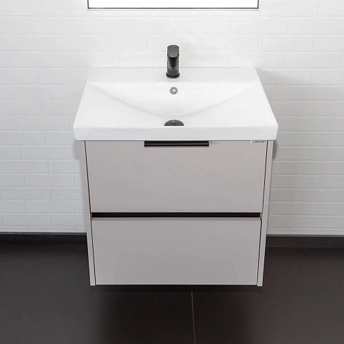 Тумба с раковиной Comforty Селенга-60 00-00021980 серый шелк с раковиной CF19696BX-60 Тумба с раковиной Comforty Селенга-60 00-00021980 серый шелк с раковиной CF19696BX-60