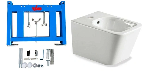 Биде подвесное Timo SOLI TWB-02+TK-304 белое глянцевое Биде подвесное Timo SOLI TWB-02+TK-304 белое глянцевое
