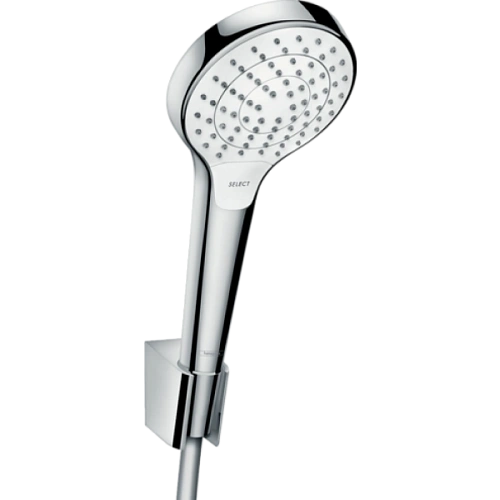 Душевой гарнитур Hansgrohe Croma Select S Vario с держателем и шлангом 125 см. 26421400, белый/хром Душевой гарнитур Hansgrohe Croma Select S Vario с держателем и шлангом 125 см. 26421400, белый/хром