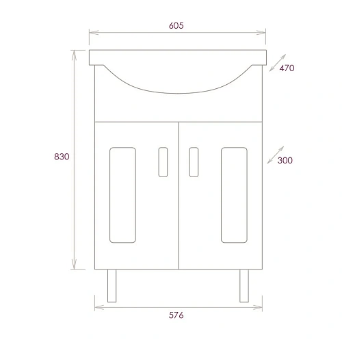 Тумба под раковину Onika КРИСТАЛЛ 60.18 106123 Тумба под раковину Onika КРИСТАЛЛ 60.18 106123