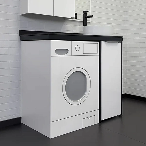 Комплект мебели Comforty Лозанна-100 9111 00-00013800 под стиральную машину со столешницей Калакатта Блэк с раковиной Комплект мебели Comforty Лозанна-100 9111 00-00013800 под стиральную машину со столешницей Калакатта Блэк с раковиной