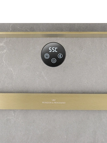 Полотенцесушитель электрический Wonzon & Woghand STUTTGART (WW-A504G-BG) с каменной плитой серый мрамор, брашированное золото Полотенцесушитель электрический Wonzon & Woghand STUTTGART (WW-A504G-BG) с каменной плитой серый мрамор, брашированное золото