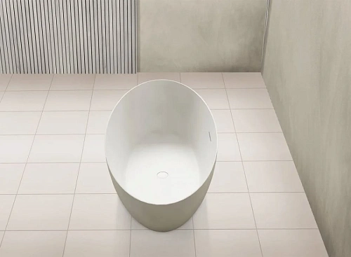 Ванна отдельностоящая ABBER AS9625-1.8 180x85 универсальная, белая матовая, искусственный камень Ванна отдельностоящая ABBER AS9625-1.8 180x85 универсальная, белая матовая, искусственный камень