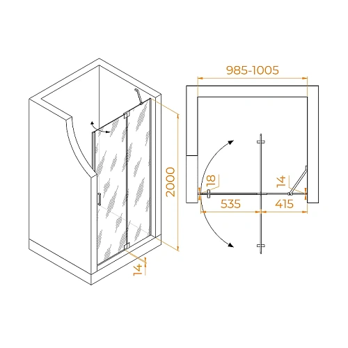 Душевая дверь RGW Hotel HO-014Gr 1000 мм Easy Clean серый 350601410-110 Душевая дверь RGW Hotel HO-014Gr 1000 мм Easy Clean серый 350601410-110