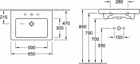 Раковина Villeroy & Boch Subway 2.0 7113FA01 (7113 FA 01) Раковина Villeroy & Boch Subway 2.0 7113FA01 (7113 FA 01)