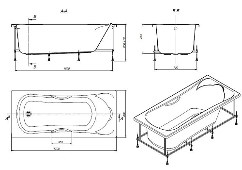 Акриловая ванна Roca BeCool 170x80 прямоугольная белая ZRU9302852s Акриловая ванна Roca BeCool 170x80 прямоугольная белая ZRU9302852s