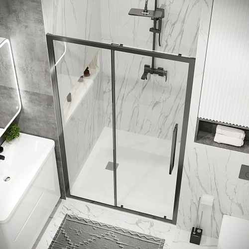 Душевая дверь GROSSMAN Cosmo 100.K33.02.140.42.00 (140x195) графит сатин, стекло прозрачное Душевая дверь GROSSMAN Cosmo 100.K33.02.140.42.00 (140x195) графит сатин, стекло прозрачное