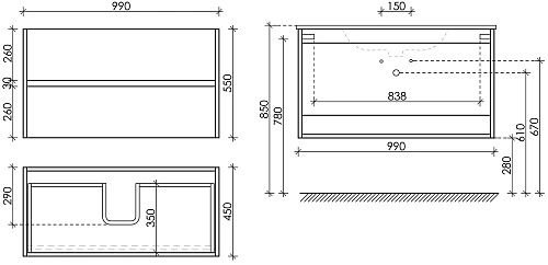 Тумба под раковину Sancos Urban UR100EG дуб галифакс натуральный Тумба под раковину Sancos Urban UR100EG дуб галифакс натуральный
