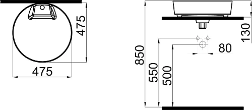 Раковина STWORKI накладная 48 K6001-0485 557964 Раковина STWORKI накладная 48 K6001-0485 557964