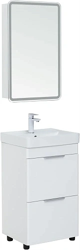 Тумба под раковину Aquanet Ирис new 50 белый глянец (2 ящика) 00310151 Тумба под раковину Aquanet Ирис new 50 белый глянец (2 ящика) 00310151