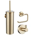 Комплект аксессуаров Wonzon & Woghand брашированное золото (WW-8100-G) из 3 предметов (крючок, держатель для бумаги, ершик) Комплект аксессуаров Wonzon & Woghand брашированное золото (WW-8100-G) из 3 предметов (крючок, держатель для бумаги, ершик)
