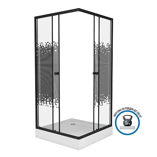 Душевой уголок Niagara NG-008-14Q BLACK (800х800х1950) стекло мозайка 0081452QB Душевой уголок Niagara NG-008-14Q BLACK (800х800х1950) стекло мозайка 0081452QB