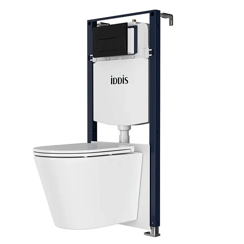 Комплект унитаза IDDIS Calipso Q (CAQPO1MBi73) инсталляция и черная клавиша смыва Комплект унитаза IDDIS Calipso Q (CAQPO1MBi73) инсталляция и черная клавиша смыва