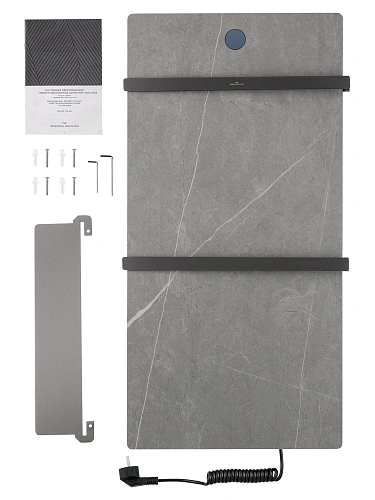 Полотенцесушитель электрический Wonzon & Woghand STUTTGART (WW-A504G-GM) с каменной плитой серый мрамор темный графит Полотенцесушитель электрический Wonzon & Woghand STUTTGART (WW-A504G-GM) с каменной плитой серый мрамор темный графит